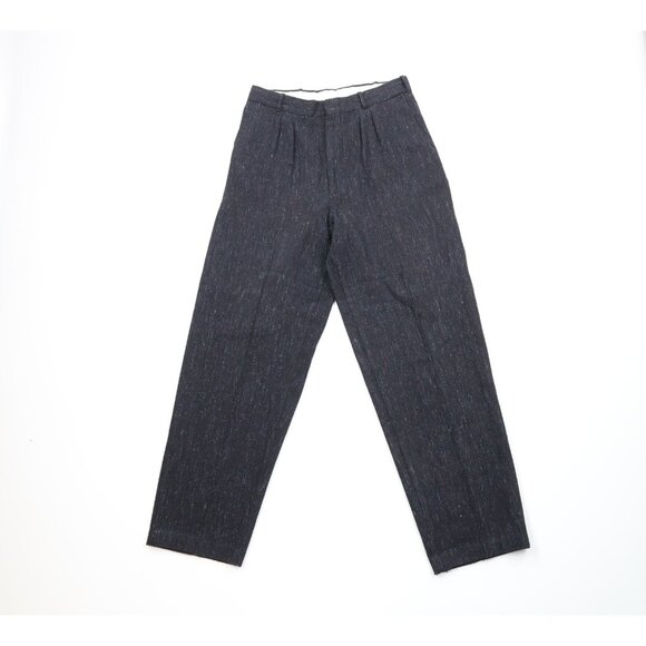 Vintage 70s 80s Rockabilly Mens 29x31 Rainbow Atomic Fleck Wool Tweed Pants
